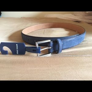 Cole Haan Navy Nubuck Belt Size 30